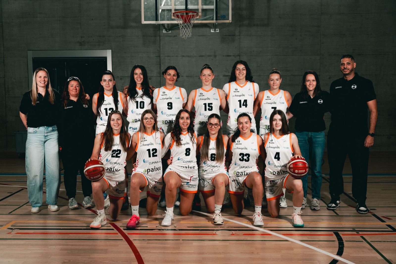 Équipe Hélios VS Basket avec le staff, saison 2026-27